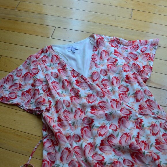 & Other Stories Flutter Sleeve Wrap Midi Dress EUR 44 fits XL US - Picture 3 of 15